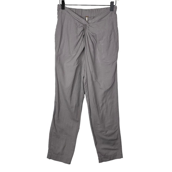 Free People Pants Womens XS Gray Linen Blend Woven Boho Hippie Gypsy Festival - Picture 1 of 7